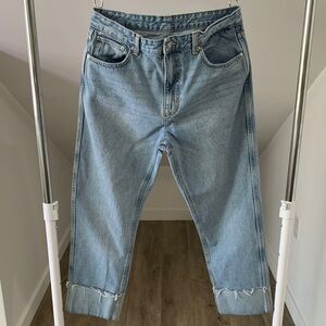 Zara Straight Fit Large Cuffed Jeans
